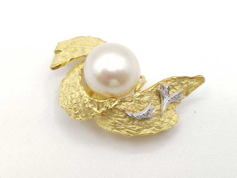 金買取 ブローチ パール K18